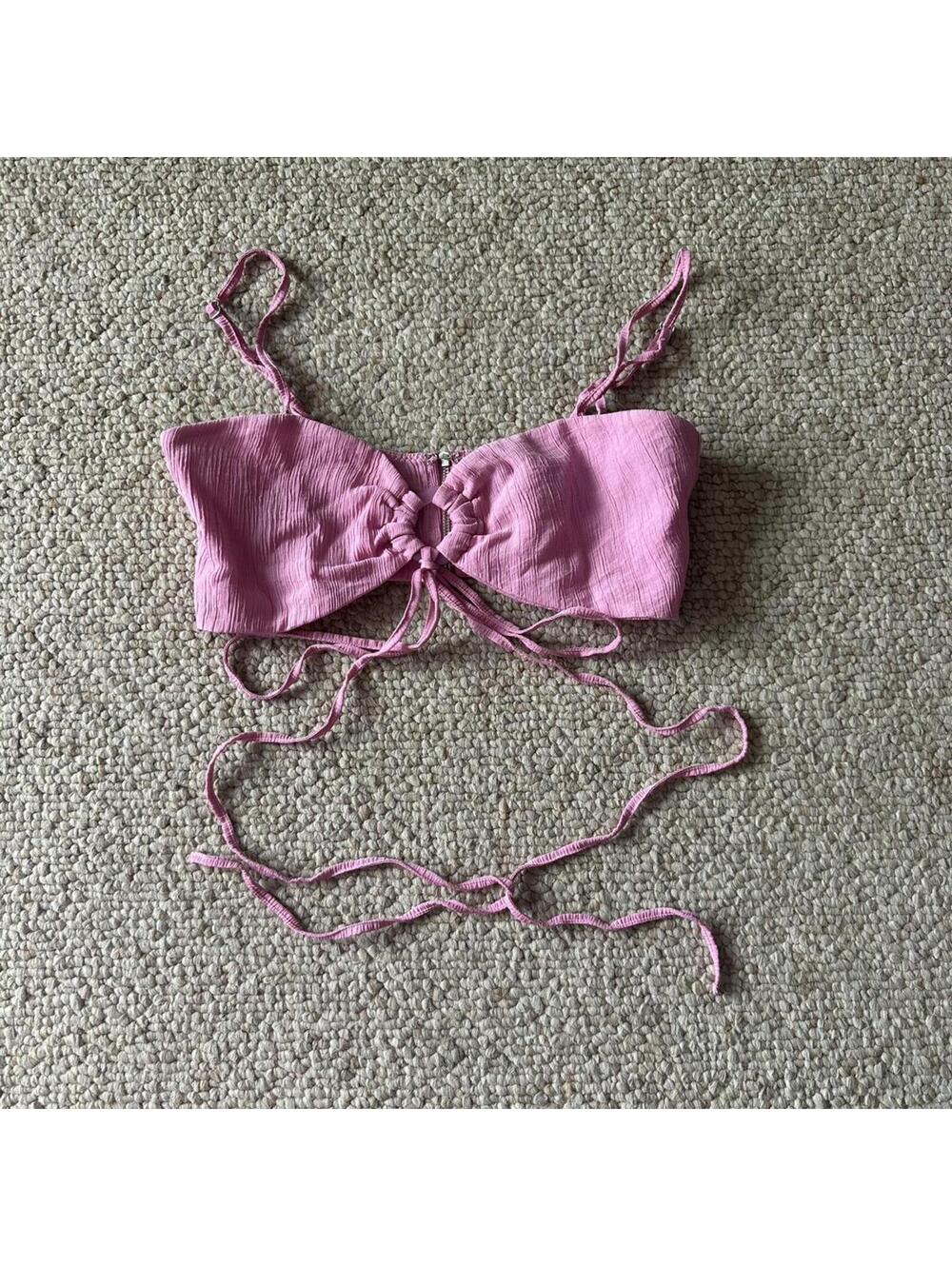 White Fox pink crop top